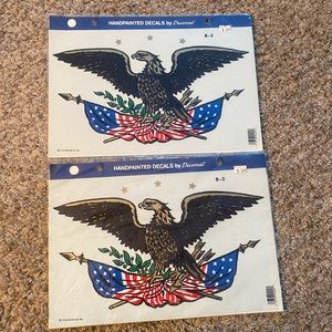 2 Vintage 1978 Decorcal American Eagle decals.  New